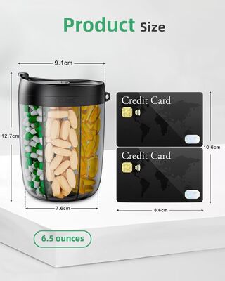 Family Large Pill Bottle Organizer, Supplement Organizer for Holding 6 Various Vitamins,with Wide Opening